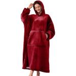 Rote Decken mit Kapuze mit Weihnachts-Motiv aus Flanell für den für den Winter 