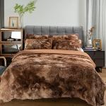 Reduzierte Taupefarbene Batik Bettwäsche Sets & Bettwäsche Garnituren mit Reißverschluss aus Kunstfell 135x200 2-teilig 
