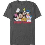 Anthrazitfarbene Kurzärmelige Entenhausen Micky Maus T-Shirts aus Baumwolle für Damen Größe M 