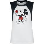 Mickey Mouse - Disney Top - Gelato - S bis XL - für Damen - Größe M - weiß/schwarz - Lizenzierter Fanartikel