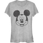 Graue Kurzärmelige Entenhausen Micky Maus T-Shirts aus Baumwolle für Damen Größe S 