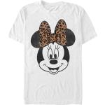 Weiße Animal-Print Kurzärmelige Entenhausen Micky Maus T-Shirts mit Leopard-Motiv aus Baumwolle für Damen Größe XL 