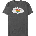 Anthrazitfarbene Kurzärmelige LGBT Micky Maus T-Shirts aus Baumwolle für Damen Größe M 