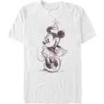 Weiße Kurzärmelige Entenhausen Micky Maus T-Shirts aus Baumwolle für Herren Größe M 