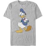 Graue Kurzärmelige Entenhausen Donald Duck T-Shirts aus Baumwolle für Damen Größe S 