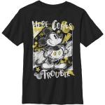 Schwarze Kurzärmelige Entenhausen Micky Maus T-Shirts aus Baumwolle für Damen Größe M 