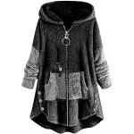 Dunkelgraue Oversize Strickpullover mit Glitzer aus Wolle für Damen Größe 5 XL für den für den Winter 