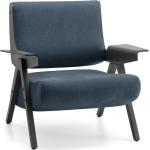 Blaue Mid-Century Lounge Sessel aus Holz 