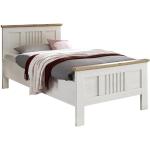 Weiße Romantische Betten Landhausstil aus Holz 100x200 