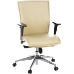 Beige Ergonomische Bürostühle & orthopädische Bürostühle  aus Leder Breite 100-150cm, Höhe 100-150cm, Tiefe 50-100cm 