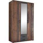 Hellbraune Kleiderschränke mit Spiegel aus Holz mit Schublade Breite 100-150cm, Höhe 100-150cm, Tiefe 50-100cm 