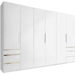 Weiße 6-türige Kleiderschränke aus Holz mit Schublade Breite 250-300cm, Höhe 300-350cm, Tiefe 50-100cm 
