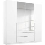 Weiße Rauch Kleiderschränke mit Spiegel lackiert aus Metall mit Schublade Breite 150-200cm, Höhe 200-250cm, Tiefe 50-100cm 