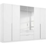 Weiße Rauch Kleiderschränke mit Spiegel lackiert aus Metall mit Schublade Breite 250-300cm, Höhe 200-250cm, Tiefe 50-100cm 