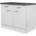 Weiße Küchenunterschränke mit Schubladen aus Metall mit Schublade Breite 100-150cm, Höhe 100-150cm, Tiefe 50-100cm 