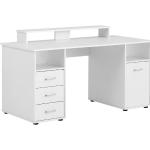 Weiße Rechteckige Schreibtische mit Stauraum aus Kunststoff mit Schublade Breite 100-150cm, Höhe 100-150cm, Tiefe 50-100cm 