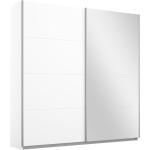 Reduzierte Weiße Moderne Kleiderschränke mit Spiegel Breite 150-200cm, Höhe 200-250cm, Tiefe 200-250cm 