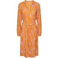Orange Nachhaltige TCHIBO Midi V-Ausschnitt Damenkleider für den Sommer 