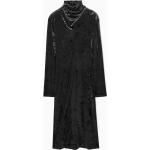 Schwarze COS Midi Samtkleider aus Samt für Damen Größe XS für den für den Herbst 