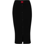 Schwarze HUGO BOSS HUGO Midi Röcke mit Knopfleiste aus Polyamid für Damen Größe L 