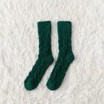 Dunkelgrüne Vintage Midj Thermo-Socken aus Frottee für Herren Einheitsgröße 3-teilig für den für den Winter 