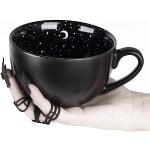 Schwarze Teetassen groß 500 ml mit Halloween-Motiv aus Porzellan 