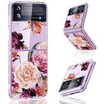 Reduzierte Bunte Blumenmuster Samsung Galaxy Z Flip Cases Art: Flip Cases durchsichtig aus Silikon stoßfest 