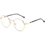 MIGOO Klassische Rund Rahmen Brille Ohne Stärke Nerdbrille Metall Rahmen Retro Brillenfassungen mit Nasenpad，Herren/Damen