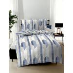 Blaue Moderne KAEPPEL Nachhaltige bügelfreie Bettwäsche mit Reißverschluss aus Baumwolle maschinenwaschbar 155x220 
