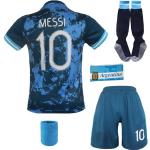 Mikalay Neu Leo Messi #10 Auswärts COPA Kinder Fußball Trikot/Shorts/Socken für Kinder Jugendgrößen (Auswärts,22)