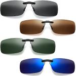 Dunkelgrüne Sonnenbrillen-Clips für Herren 
