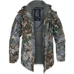 Camouflage Wasserdichte Tarnjacken mit Reißverschluss aus Fleece mit Kapuze für Herren Größe 3 XL 