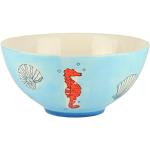 Mila Keramik-Schale Save the Ocean Müsli ca. 600ml Dessert Nachtisch Eiscreme oder Suppen-Schüssel Snacks in maritimen Meer-Motiven Seestern Seepferd Koralle Krabbe Krebs