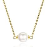 Reduzierte Perlenketten aus Silber 14 Karat mit Echte Perle für Damen 