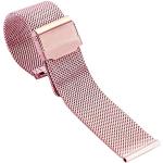 Pinke Elegante Uhrenarmbänder aus Edelstahl mit Milanaise-Armband für Herren 