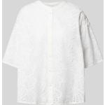 Weiße Halblangärmelige Milano Italy Blusenshirts & Schlusen aus Baumwolle für Damen Größe L 