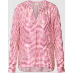 Pinke Langärmelige Milano Italy V-Ausschnitt Blusenshirts & Schlusen aus Viskose für Damen Größe S für den für den Frühling 