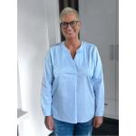 Hellblaue Milano Italy Blusenshirts & Schlusen aus Polyamid für Damen Größe L 