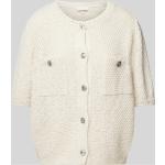 Offwhitefarbene Unifarbene Milano Italy Grobstrickjacken aus Baumwolle für Damen Größe M 