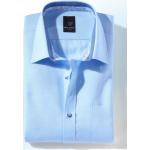 Hellblaue Langärmelige Milano Italy Herrenlangarmhemden mit Knopf aus Baumwolle 