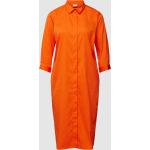 Milano Italy Knielanges Hemdblusenkleid mit 3/4-Arm (34 Orange)
