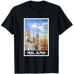 Schwarze Vintage Milano Italy T-Shirts für Herren Größe S 
