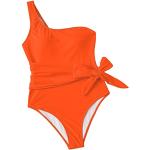 Orange One Shoulder Bandeau Badeanzüge in 80F Handwäsche für Damen Größe XL Große Größen 1-teilig 