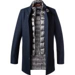 Blaue Unifarbene MILESTONE Stehkragen Wollmäntel mit Reißverschluss aus Wolle gepolstert für Herren Größe XL 