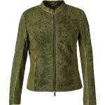 Grüne Unifarbene MILESTONE Mini Kurze Lederjacken aus Nappaleder für Damen Größe XS 