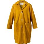 Gelbe Unifarbene MILESTONE Ledermäntel aus Veloursleder für Damen Größe L 
