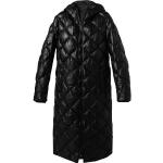 Schwarze Rauten MILESTONE Damensteppmäntel & Damenpuffercoats mit Knopf aus Lammleder mit Kapuze Größe L 