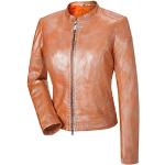 Orange MILESTONE Mini Kurze Lederjacken Metallic mit Reißverschluss aus Leder für Damen Größe M 