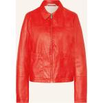 Rote MILESTONE Übergangsjacken mit Reißverschluss aus Leder für Damen Größe M 