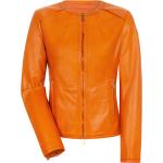 Reduzierte Orange Übergangsjacken aus Leder für Damen Größe M 